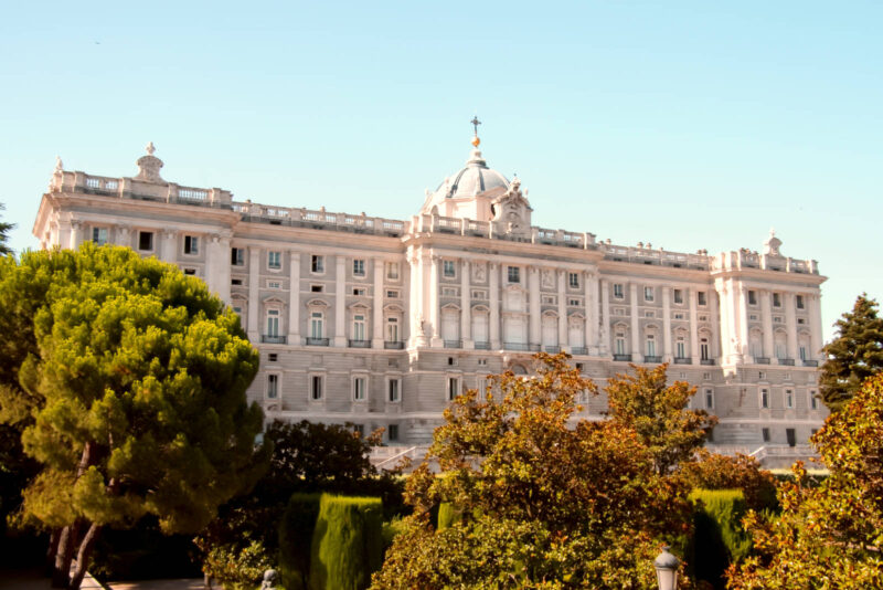 The Royal Palace of Madrid as seen from the Sabatini Gardens